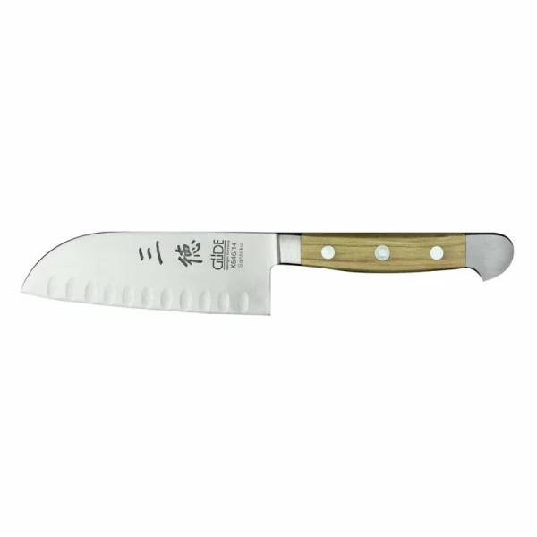 Güde ALPHA OLIVE Kochmesser Santoku Kullenschliff | 14 Cm 1