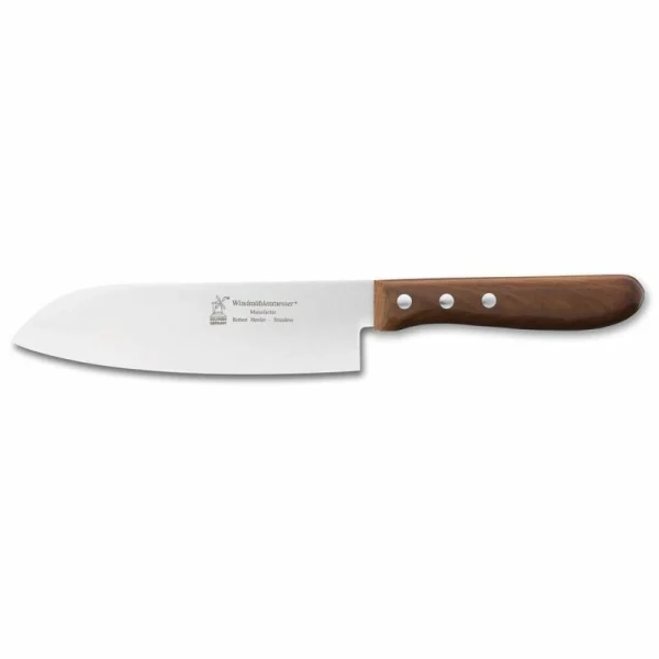 Herder Windmühlenmesser Windmühlenmeser Kochmesser „Santoku“ Mit Rostfreier Klinge + Kirschholzgriff 1